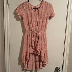 Girls Pink Floral Romper Shorts/Dress Size 14